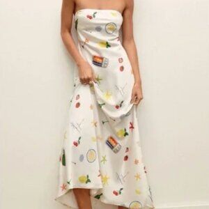 For love & lemons Carla Italian summer strapless midi dress size XS